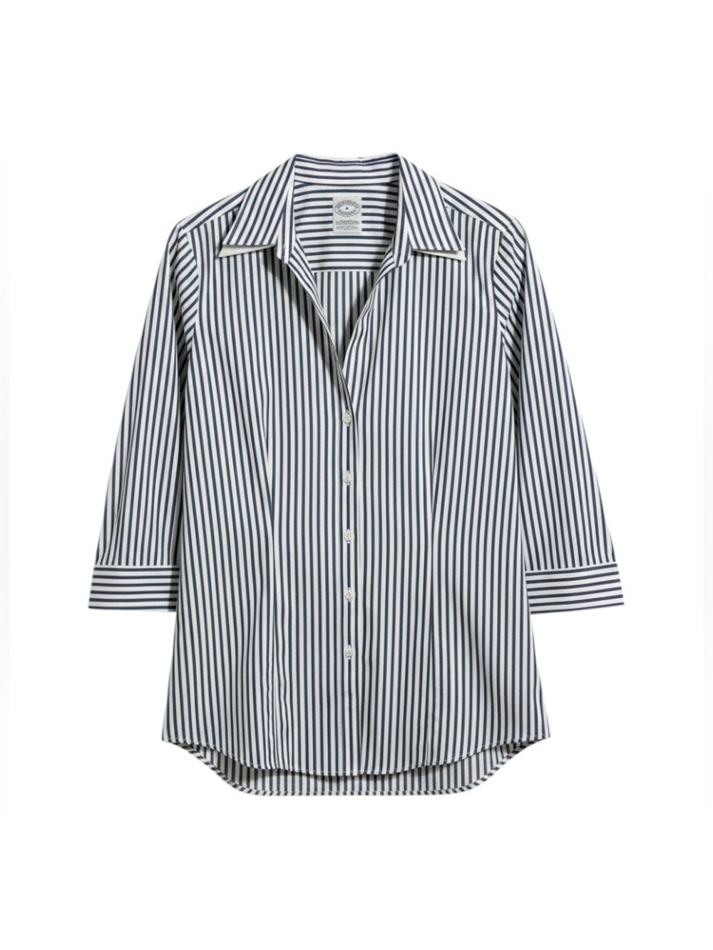 Vintage Deadstock Brooks Brothers Striped 3/4 Sleeve Double Collar Button Up 8